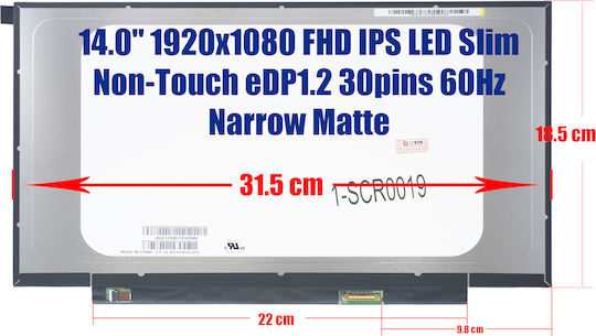 Lenovo Bildschirm 14" IPS 1920x1080 für Laptop Lenovo C340-14API Laptop (ideapad) - Typ 81N6 02dl762