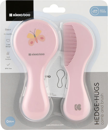 Kikka Boo Baby Brush & Comb Savanna Pink 2pcs