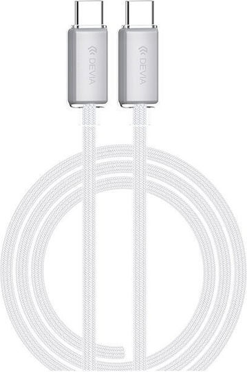 Devia USB 2.0 Cable USB-C male - USB-C 60W PD Λευκό 1.5m NO-DVCB-105737