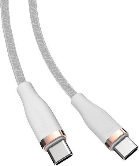 Devia USB 2.0 Cable USB-C male - USB-C 60W PD Λευκό 1.5m NO-DVCB-387647