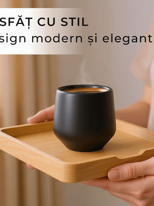 Miamio Σετ Φλιτζάνια Espresso Κεραμικά Μαύρα 90ml 4τμχ