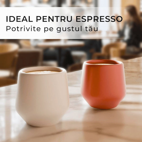 Miamio Σετ Φλιτζάνια Espresso Κεραμικά Μπεζ 90ml 4τμχ
