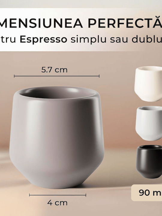 Miamio Set Tassen Espresso Keramik Gray 90ml 4Stück