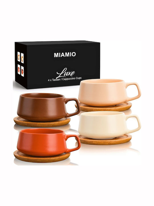 Miamio Set Tassen Cappuccino Bamboo Beige 320ml 4Stück