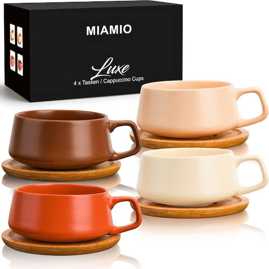 Miamio Set Tassen Cappuccino Bamboo Beige 320ml 4Stück