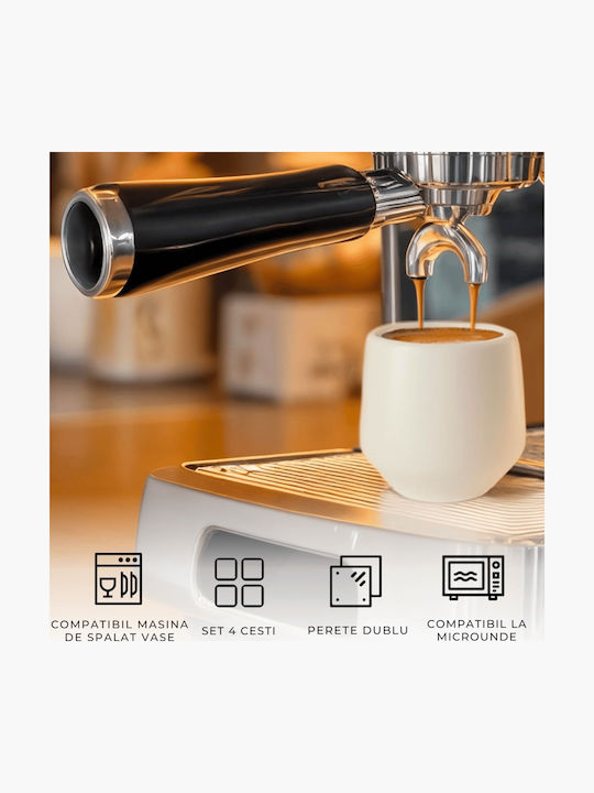 Miamio Set Tassen Espresso Keramik Weiß 90ml 4Stück