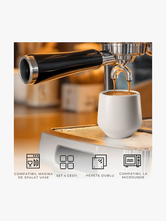 Miamio Set Tassen Espresso Keramik Gray 90ml 4Stück