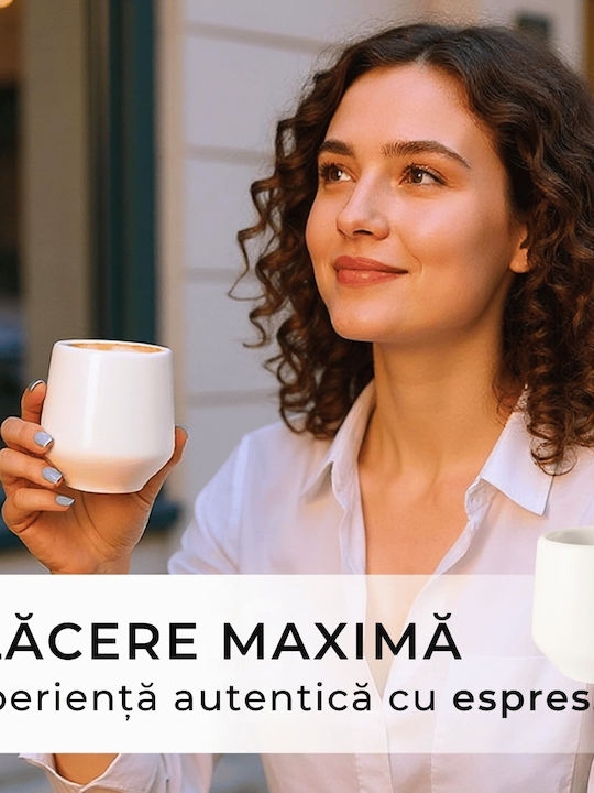 Miamio Set Tassen Espresso Keramik Weiß 90ml 4Stück