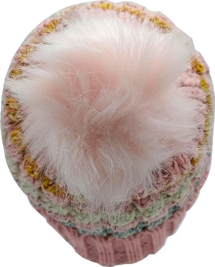 Beanie Γυναικείος Σκούφος Πλεκτός σε Ροζ χρώμα