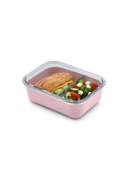 Melii Lunchbox Glas Rosa Geeignet für die Mikrowelle 740ml 1Stück