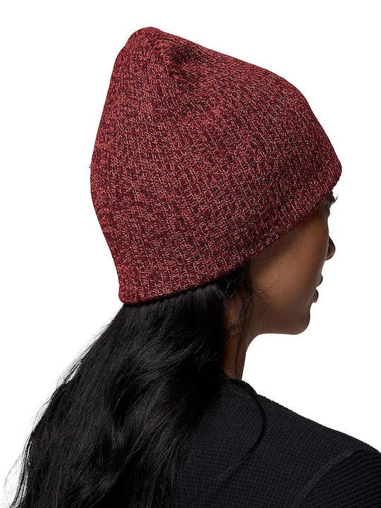 Whirlibird Watch Cap Beanie Unisex Beanie Knitted in Burgundy color