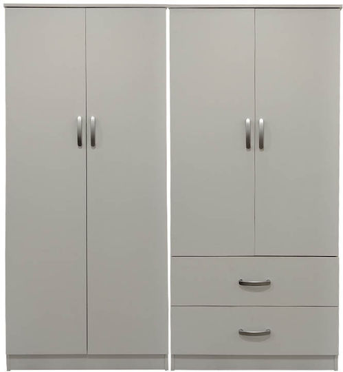 Four Door Lego 160x42x180cm White Four Door Lego 160x42x180cm White