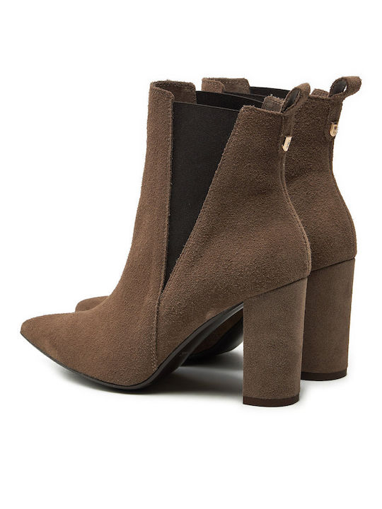 Suede Γυναικεία Μποτάκια Αστραγάλου Taupe