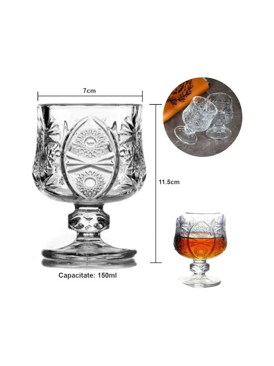 Set de pahare pentru Vin Alb din Sticlă 150ml 6buc