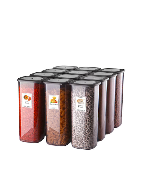 Caseta Pentru Paste Zahăr Cereale Cu Capac Plastic Gri 1750ml 1 Bucată