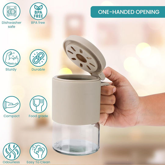 Belle Vous Set 2 Pieces Glass Transparent Food Jars for Sugar Tea Coffee with Lid 350ml