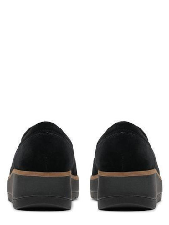 Suede Γυναικεία Oxfords σε Μαύρο Χρώμα