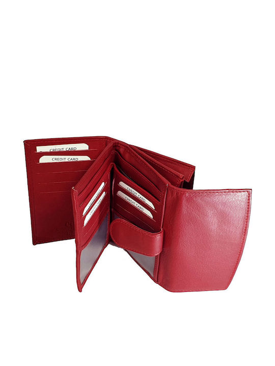 Large Leather Women's Wallet Travel with RFID Red