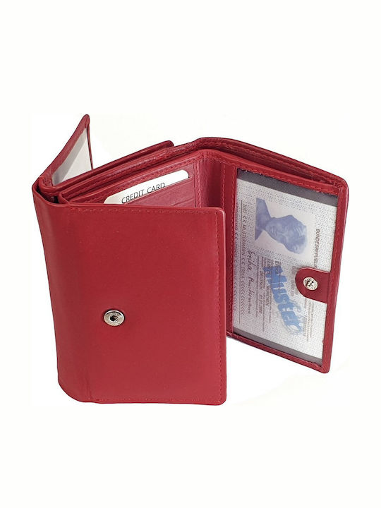 Small Leather Women's Wallet Classic with RFID Red