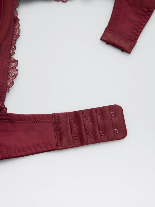 Bra with Light Padding Underwire Bordeaux