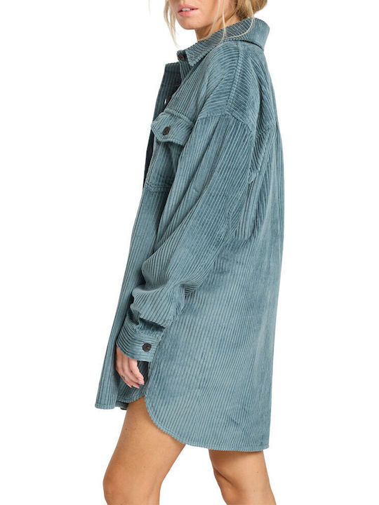 Winter Ocean Women's Long Sleeve Shirt Blue