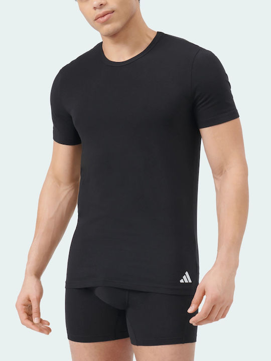 Active Flex Cotton Men's Undershirts Short-sleeved Black 2Pack