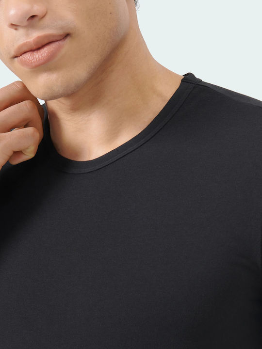 Active Flex Cotton Men's Undershirts Short-sleeved Black 2Pack