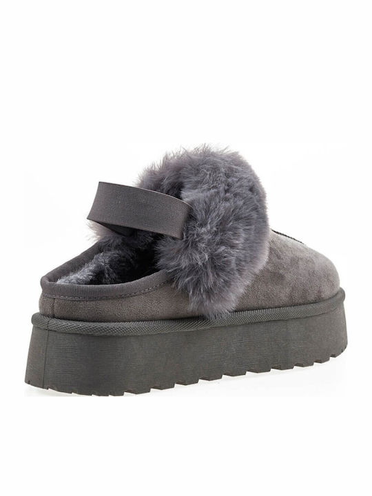 Mules mit Absatz in Gray Farbe