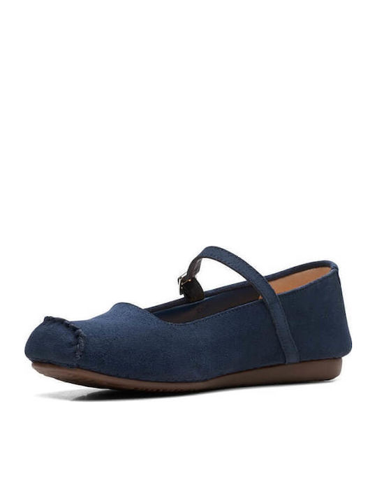 Anatomic Suede Ballerinas Freckle Bar Navy Blue