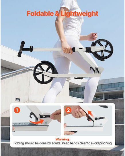 Vevor Kids Foldable 2-Wheel Scooter for 8+ Years White