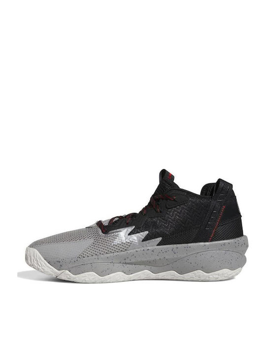 Dame 8 Ψηλά Μπασκετικά Παπούτσια Grey Three / Red / Core Black