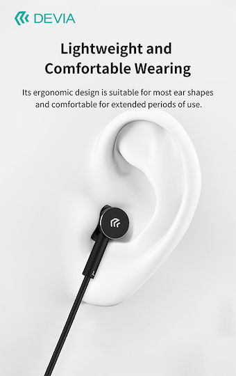 Devia NO-DVHF-108790 In-ear Handsfree Ακουστικά με Βύσμα USB-C Μαύρο