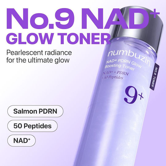Numbuzin No9+ NAD + PDRN Glow Facial Toning Liquid with Ceramides Niacinamide & Peptides 150ml