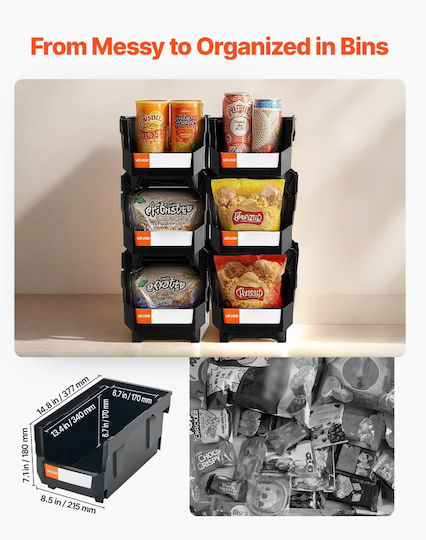 Vevor Plastic Tool Bin Organiser W37.7xD21.5xH18cm
