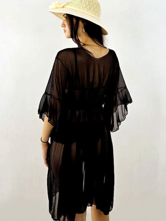 Feminin Scurt Caftan de Plajă Black