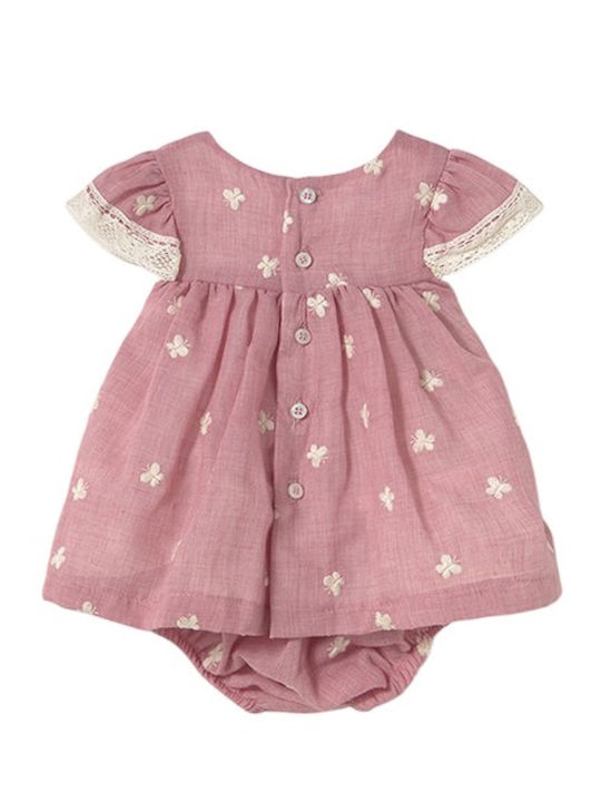 Kinderkleid Kurzärmelig Set mit Unterhose Rosa