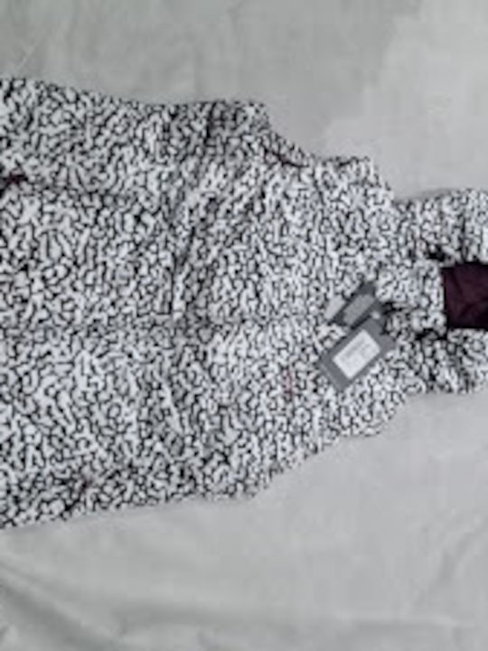 Women's Lifestyle Jacket Waterproof for Winter White-Black