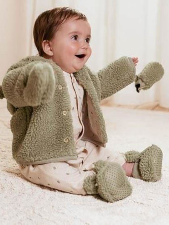 Little Dutch Βρεφικά Μποτάκια Αγκαλιάς Πράσινα Teddy Soft Green