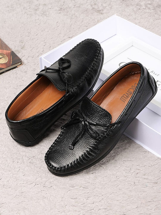 Leder Herren Mokassins in Schwarz Farbe