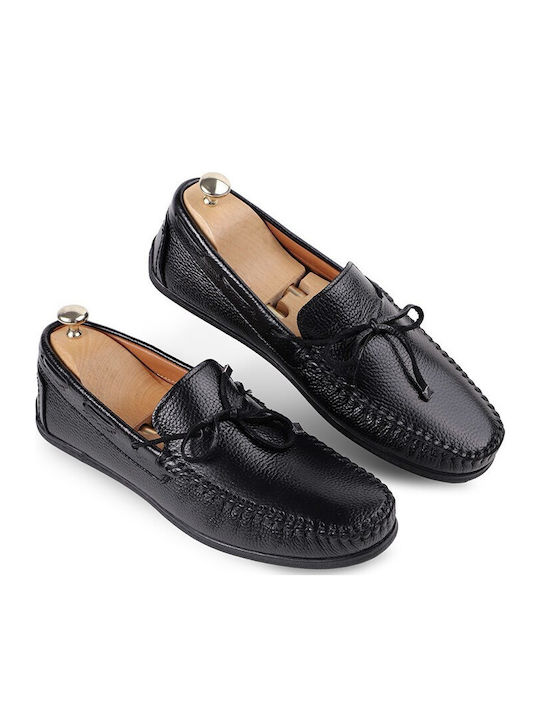 Leder Herren Mokassins in Schwarz Farbe