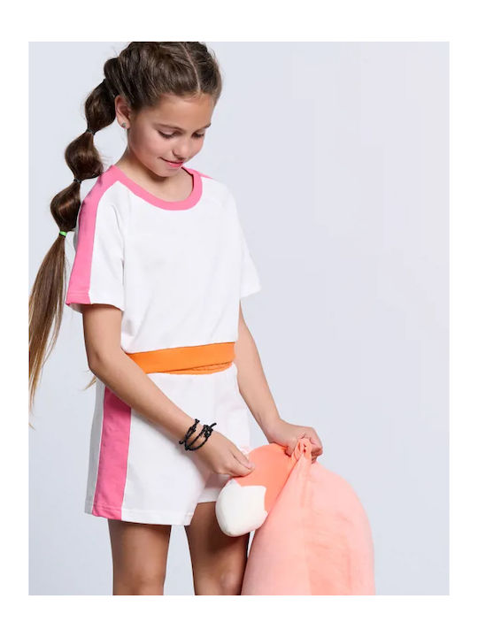 Kids' Crop Top Short Sleeve Ecru
