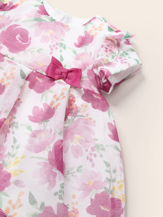 Rochie pentru Copii Mâneca scurta Floral Set cu Chiloțel Roz