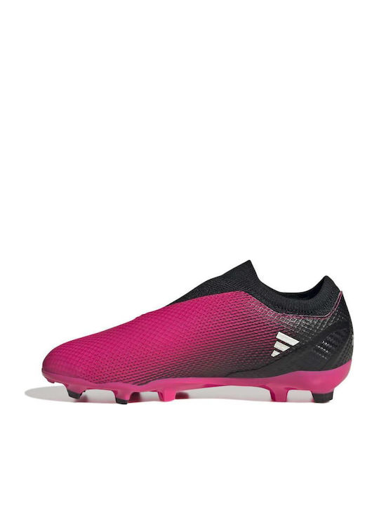X Speedportal.3 FG Kids Soccer Cleats with Molded Taps Team Shock Pink 2 Zero Metallic Core Black