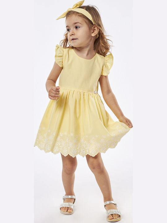 Rochie Fete Fără Mâneci Set Cu Accesorii Galben