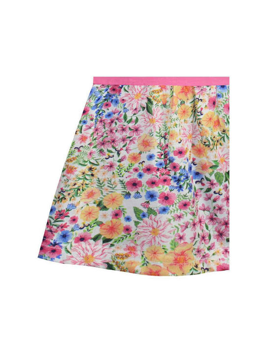 Children's Dress Short Sleeve Floral Fuchsia