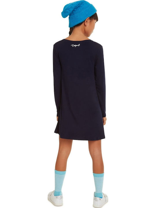 Pasas Girls Dress Long Sleeve Navy Blue