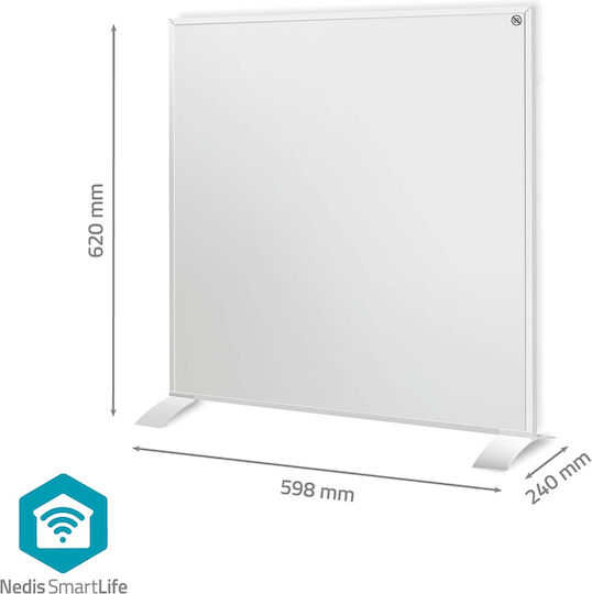 Nedis Θερμοπομπός Δαπέδου 350W με Ηλεκτρονικό Θερμοστάτη και WiFi 59.8x62cm Λευκός