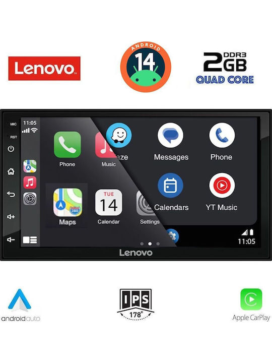 Lenovo Sistem Audio Auto 2003-2012 (Bluetooth/USB/WiFi/GPS/Apple-Carplay/Android-Auto)
