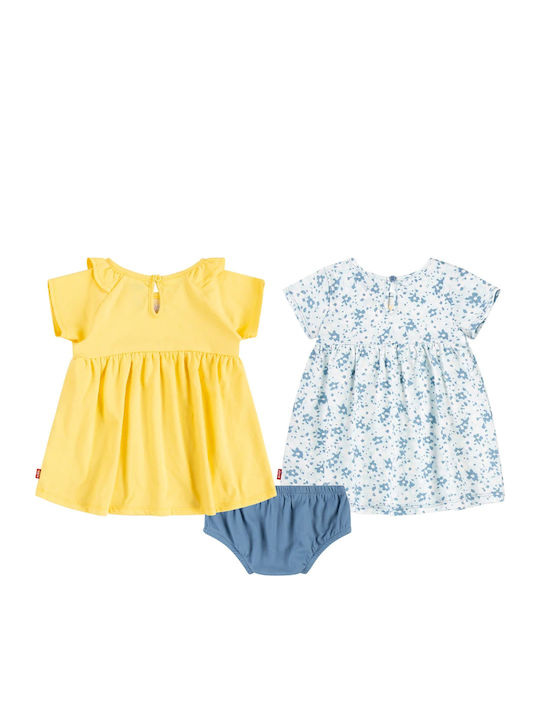 Set Rochii pentru Copii Cu mâneci scurte Set cu Chiloțel Multicolor