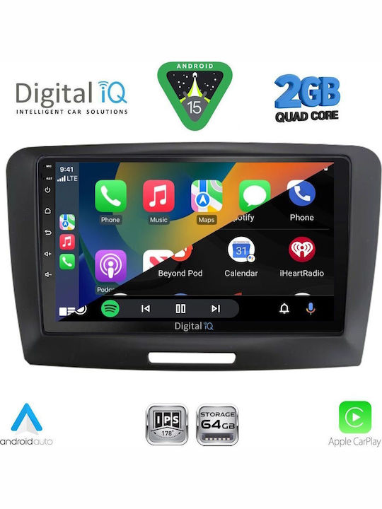 Digital IQ Car Audio System for Skoda Superb 2008-2015 (Bluetooth/USB/WiFi/GPS/Apple-Carplay/Android-Auto) with Touch Screen 9"